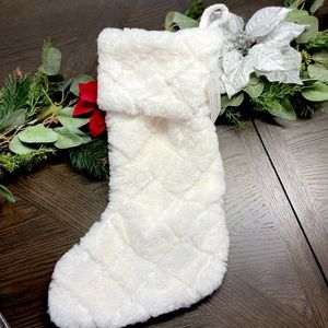 Isaac Mizrahi ivory with pearl accent Christmas stocking